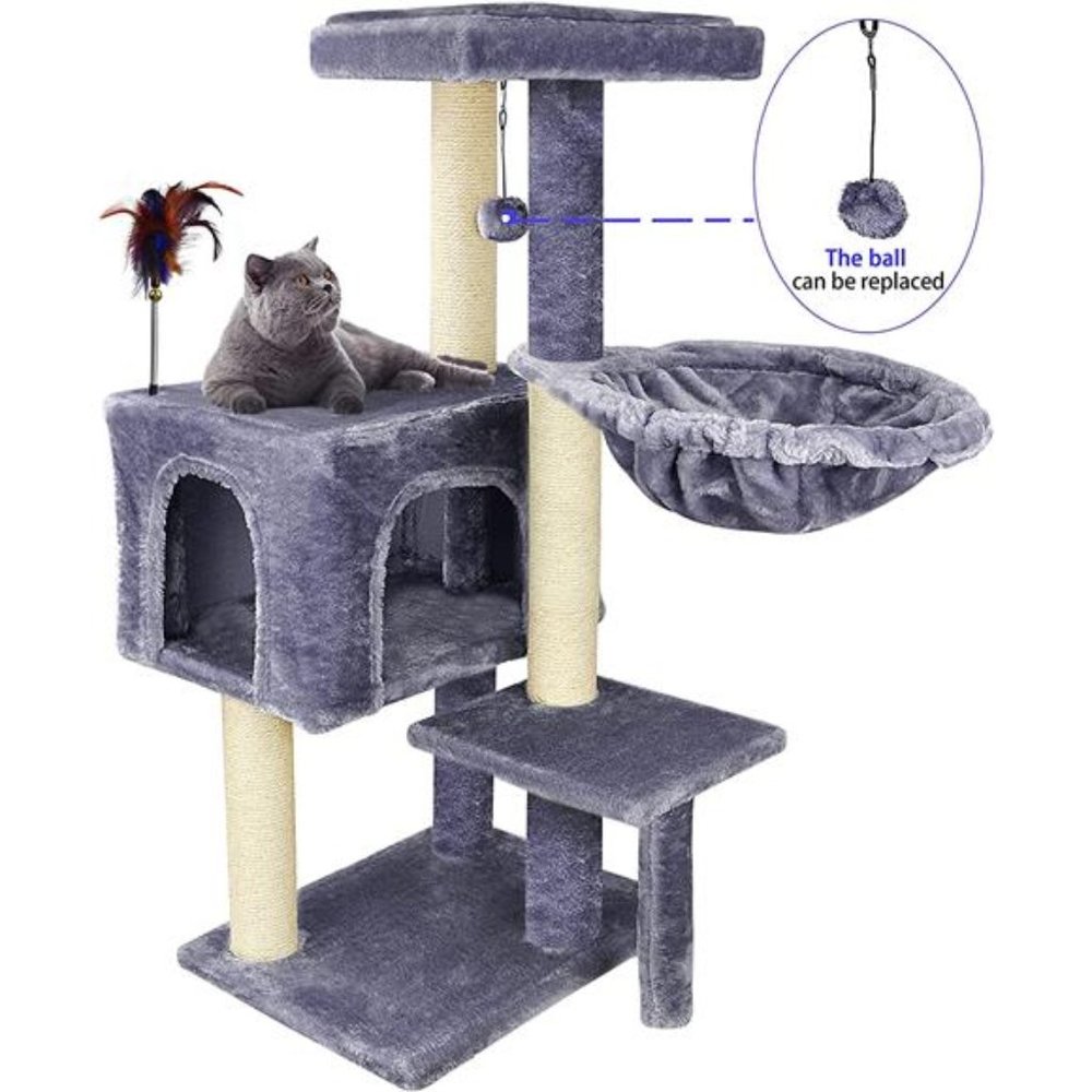 Cat Tree has Scratching Toy with a Ball Activity Centre Cat Tower Furniture